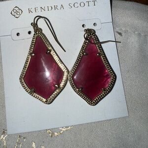 Kendra Scott maroon and Gold Alex Earrings